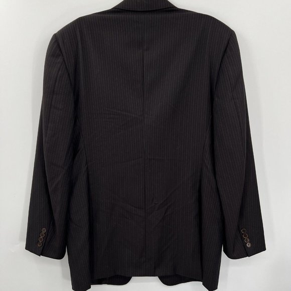 Canali Men's 54 Black Pinstripe Pure Wool Sport‎ Coat Blazer Jacket - Picture 2 of 5